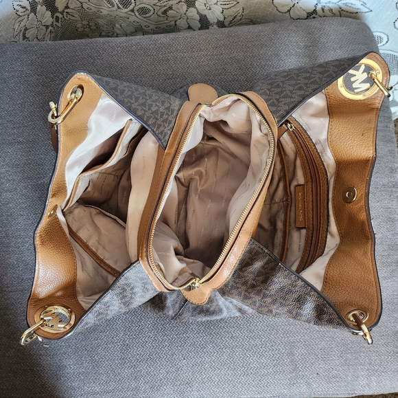 Michael Kors - Brown & Gold Multi Pocket Bag - Picture 4 of 8